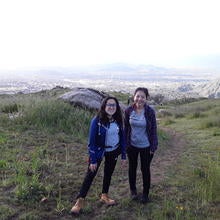 Two female GSMP participants on hike
